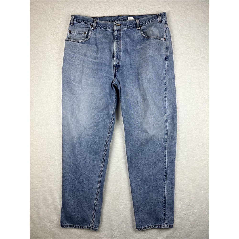 Vtg 2001 Levis 545 Mens Jeans 44x34 Blue Denim Bronze Tab Loose Stone